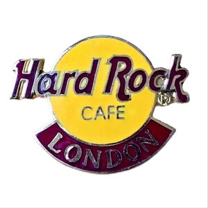 Hard Rock Cafe London Yellow & Burgundy  Pin